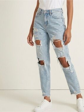wild fable Light Blue Distressed Boyfriend Jeans